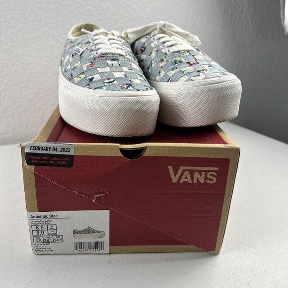 Vans Authentic Stac Woven Floral Lace Up‎ Shoes Women's 8 Low Top - Picture 3 of 8